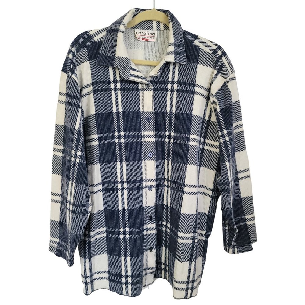 Carolina Colours Vintage Women's Plaid Button Up Shacket Size 2XL